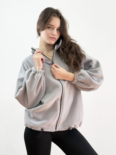 Флісова кофта на блискавці "Тедді грей ONE SIZE