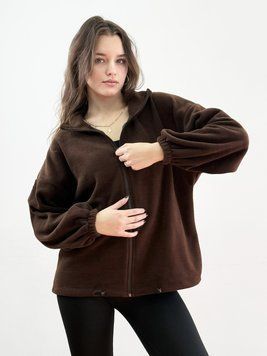 Флісова кофта на блискавці "Тедді браун ONE SIZE